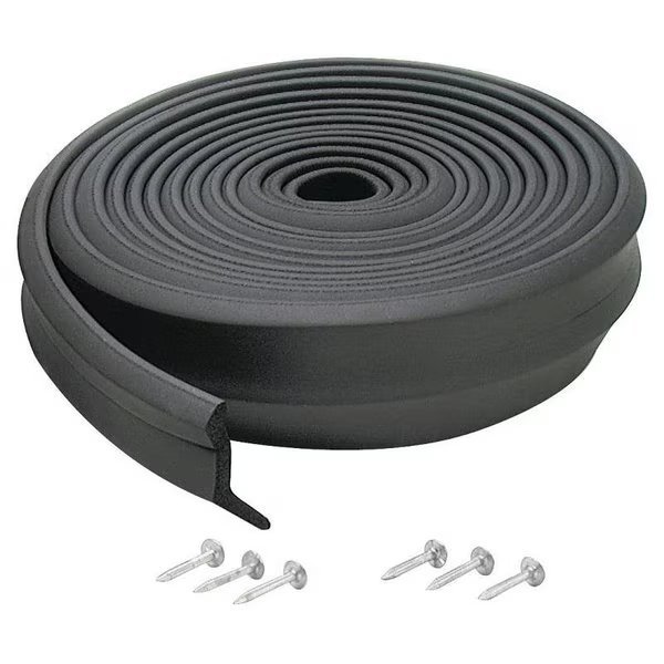 0 Bottom Garage Door Sealer, 2 in W, 1 in Thick, 16 ft L, EPDM Rubber, Black, M-D, Mfr#: 3749